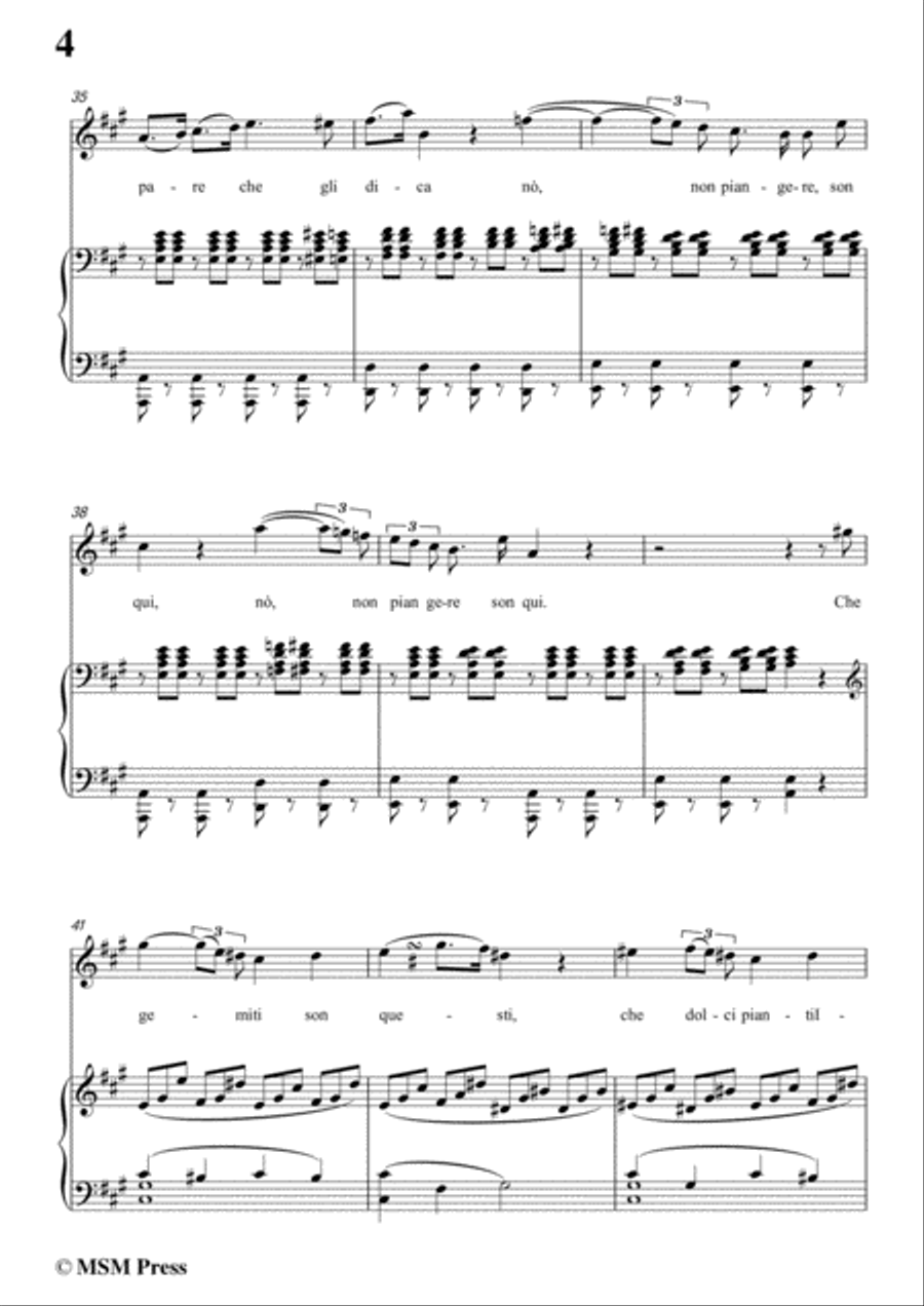 Schubert-Guarda,che bianca luna,in A Major,for Voice&Piano Voice scores gallery preview page 6
