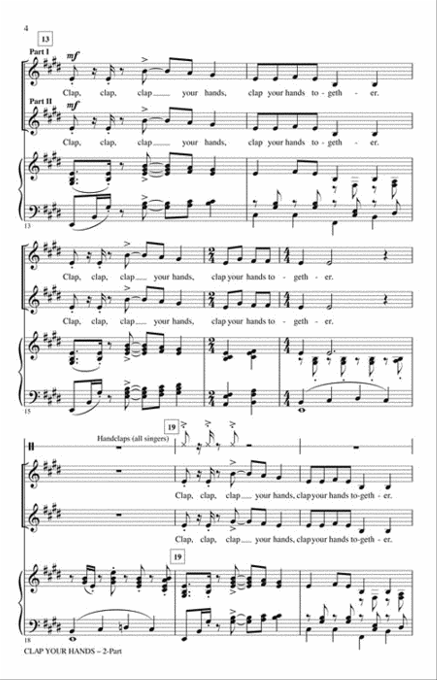 Clap Your Hands Clap Your Hands 2-Part scores gallery preview page 3