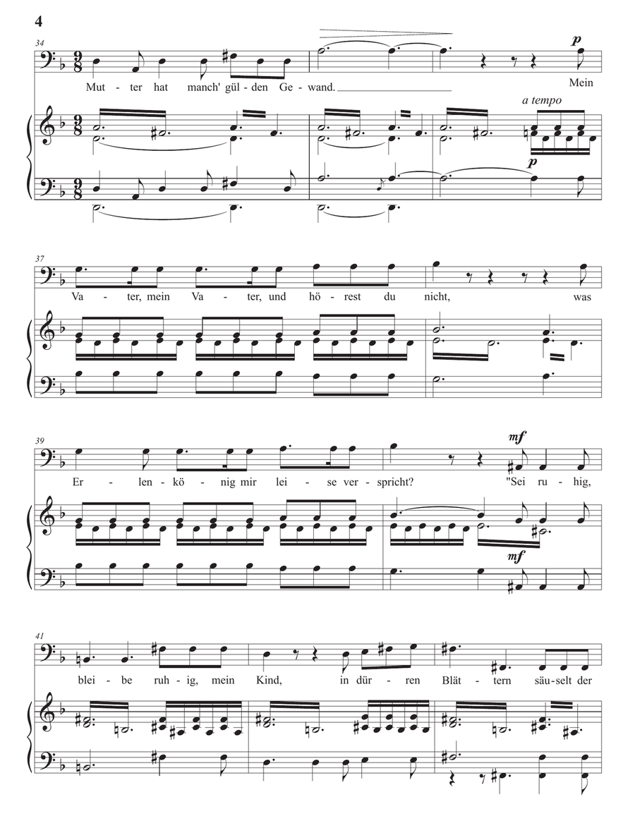 LOEWE: Erlkönig, Op. 1 no. 3 (transposed to D minor, bass clef) Piano, Vocal scores gallery preview page 5
