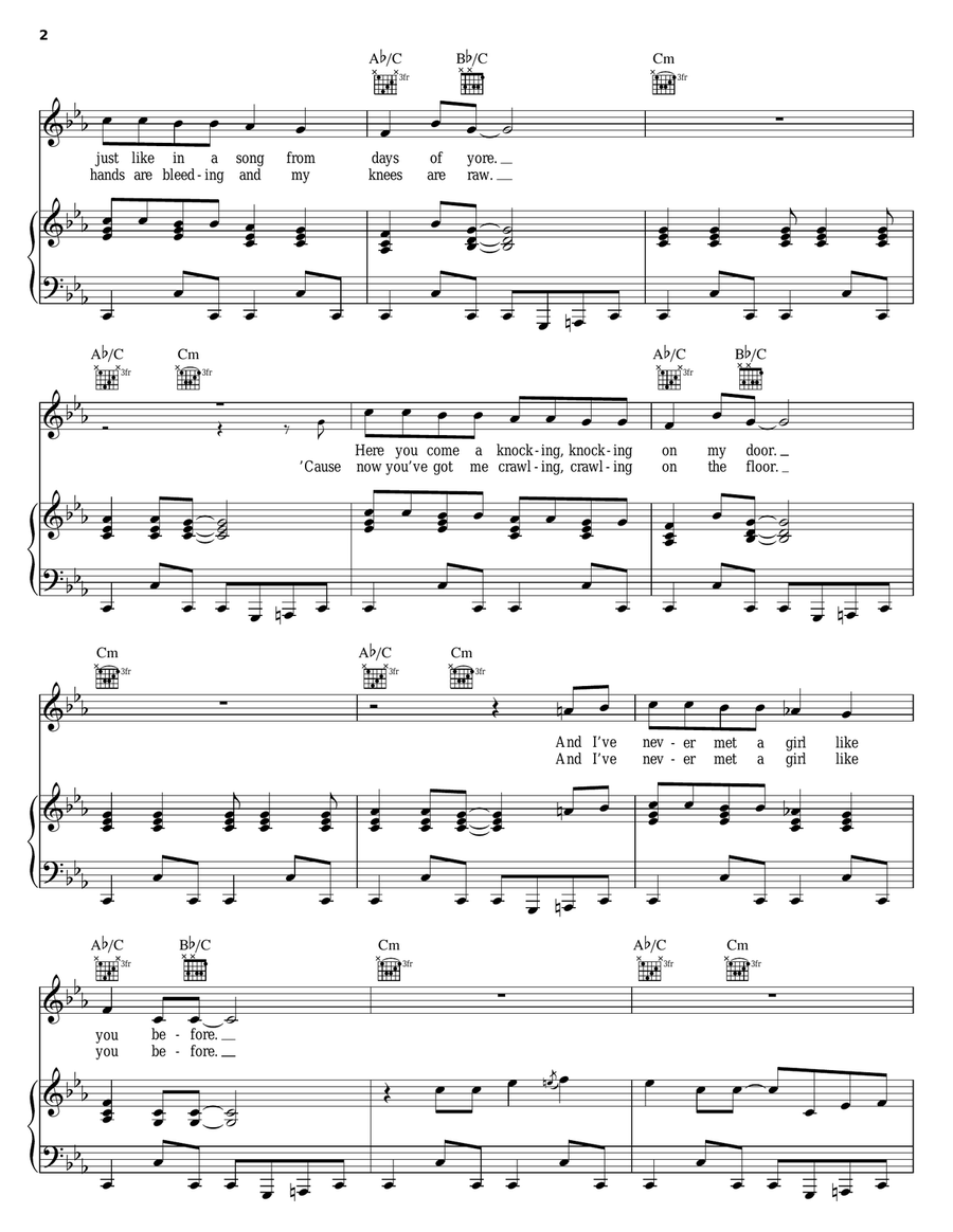 A Girl Like You Piano, Vocal, Guitar scores gallery preview page 2