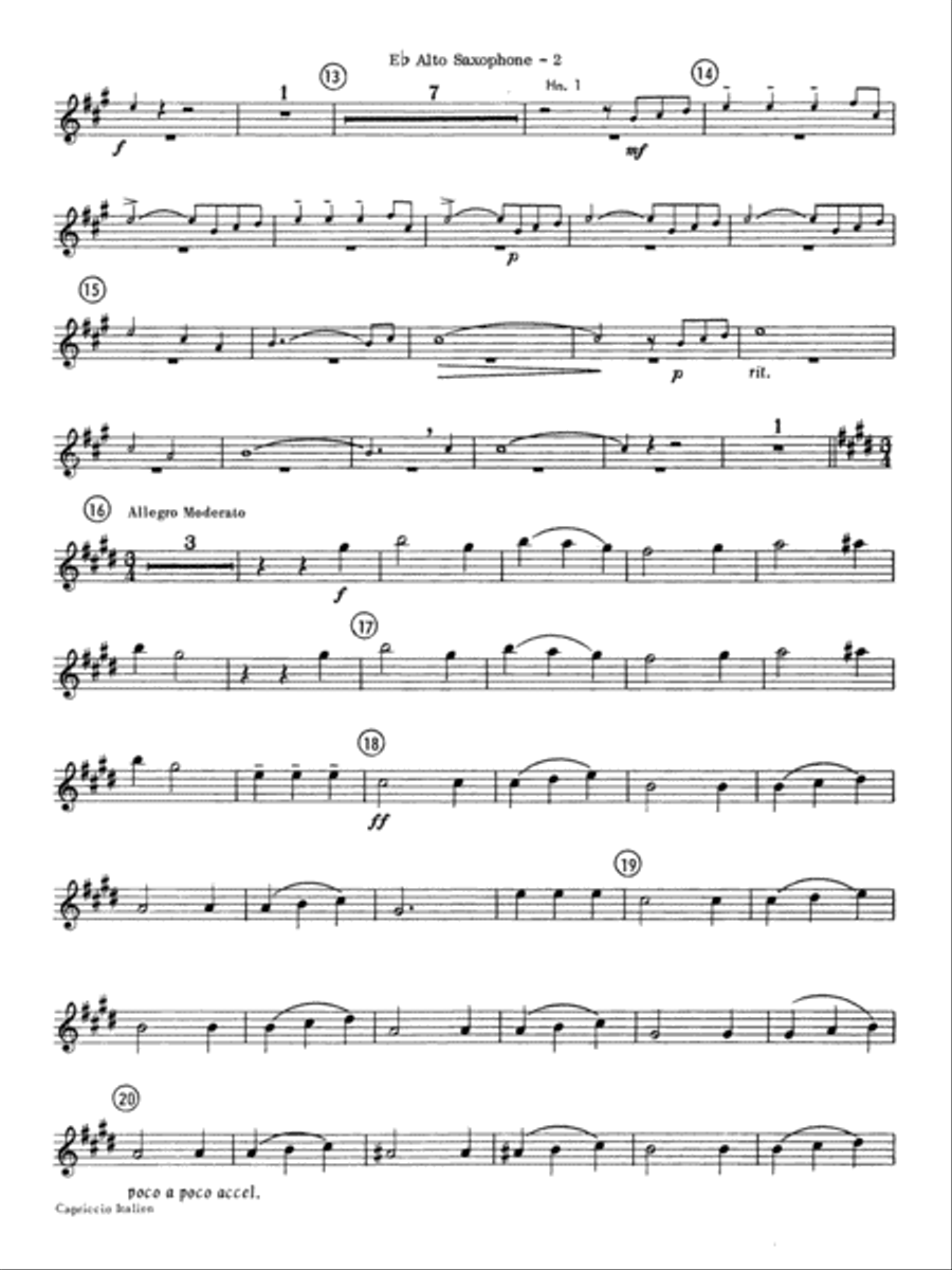 Capriccio Italienne: E-flat Alto Saxophone Full Orchestra scores gallery preview page 2