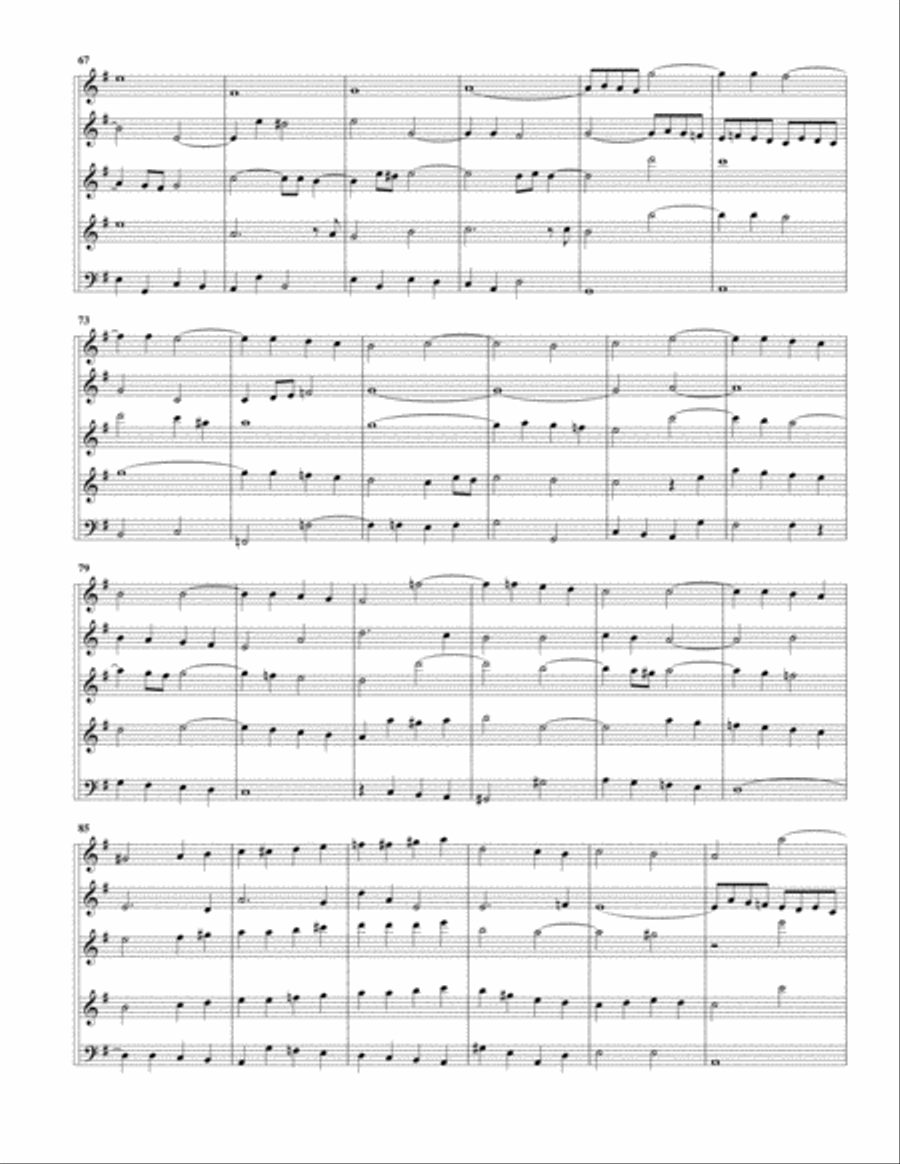Gravement from Piece d'orgue (Fantasia), BWV 572/II (arrangement for 5 recorders) Recorder scores gallery preview page 4