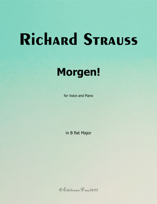 Book cover for Morgen! by Richard Strauss, in B flat Major