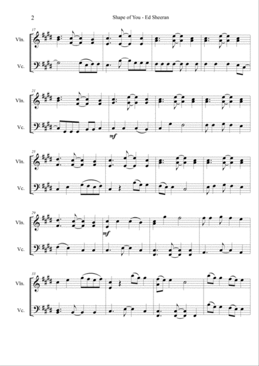 Shape Of You Set of Parts scores gallery preview page 2