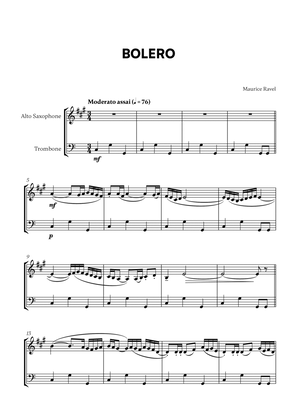 Book cover for Bolero (for Alto Sax and Trombone)