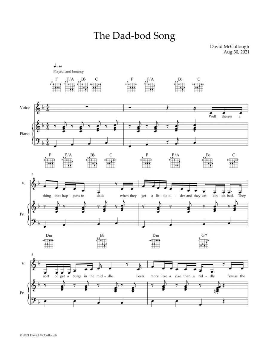 The Dad-Bod Song Voice scores gallery preview page 1