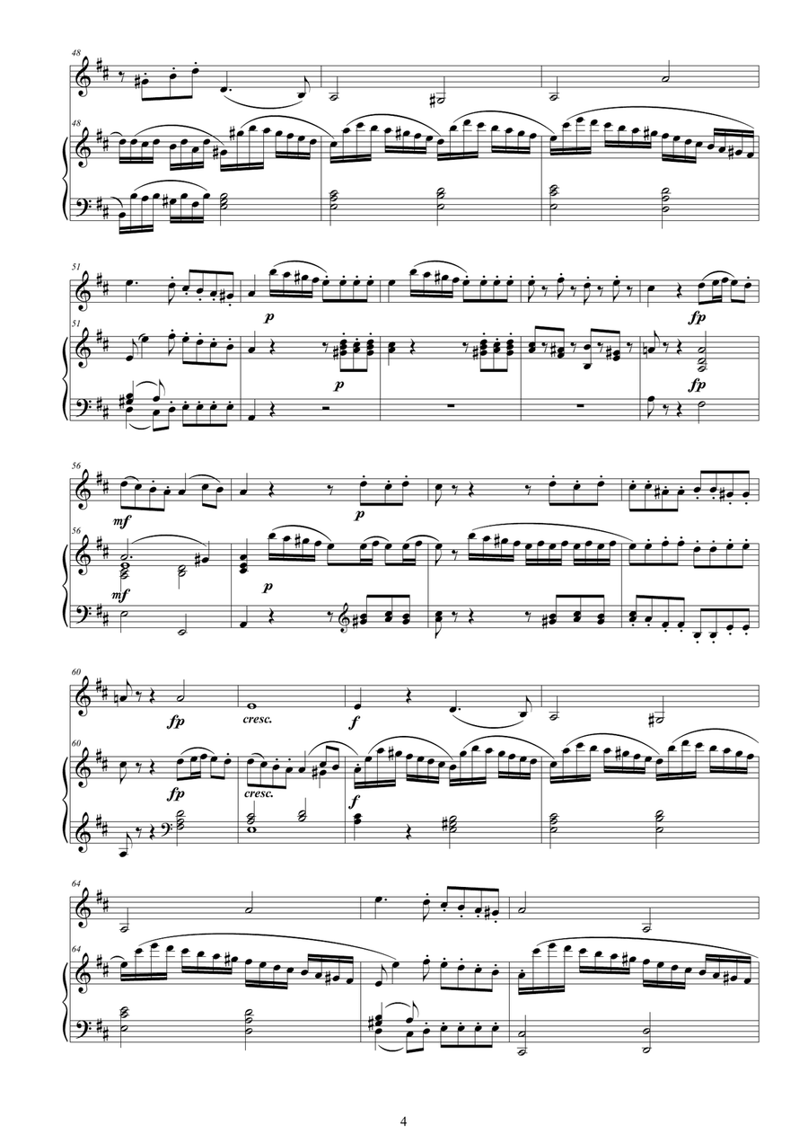 Mozart - Violin Sonata No.23 in D major K 306 for Violin and Piano - Score and Part Violin Solo scores gallery preview page 4