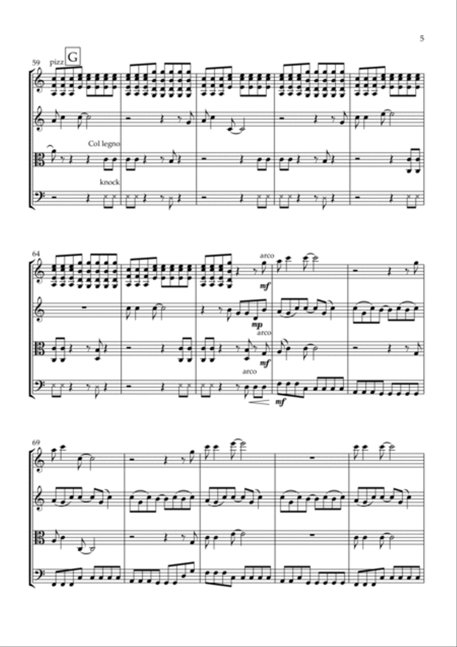 Learning To Fly String Quartet scores gallery preview page 5