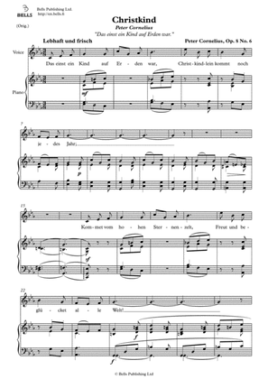 Christkind, Op. 8 No. 6 (Original key. C minor)