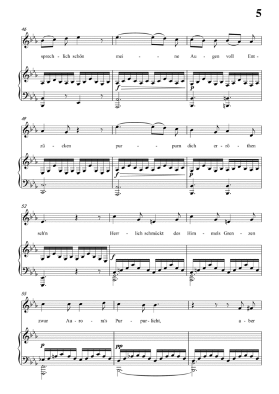 Schubert-Als ich sie errothen sah in bE for Vocal and Piano Voice scores gallery preview page 6