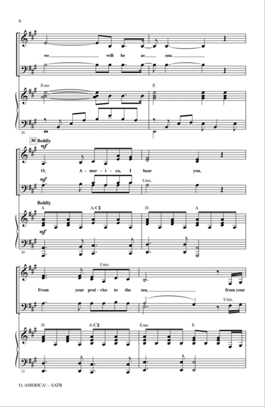 O, America! O, America! 4-Part scores gallery preview page 5