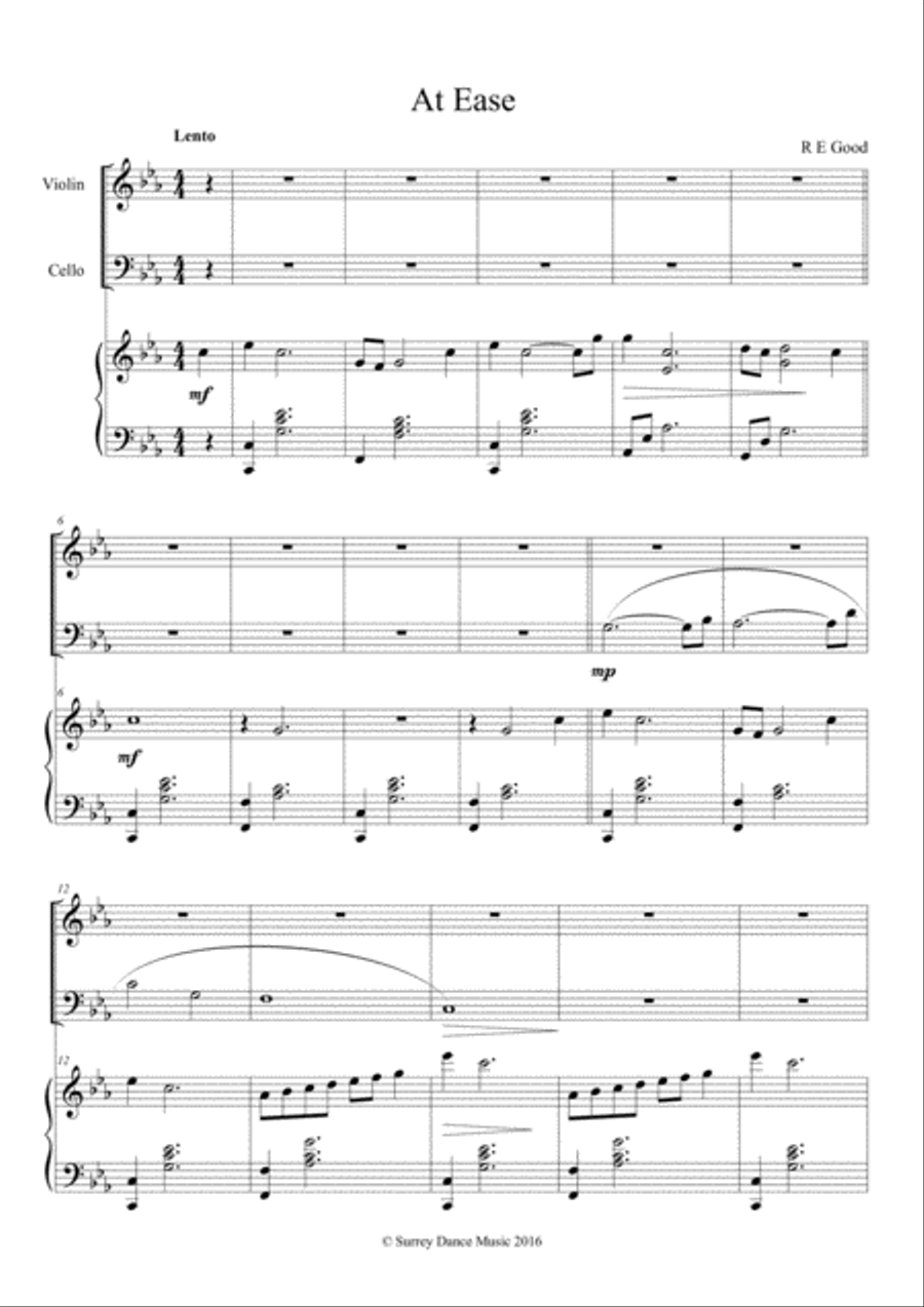 At Ease (incidental music from Al Hayba) Piano Trio scores gallery preview page 1