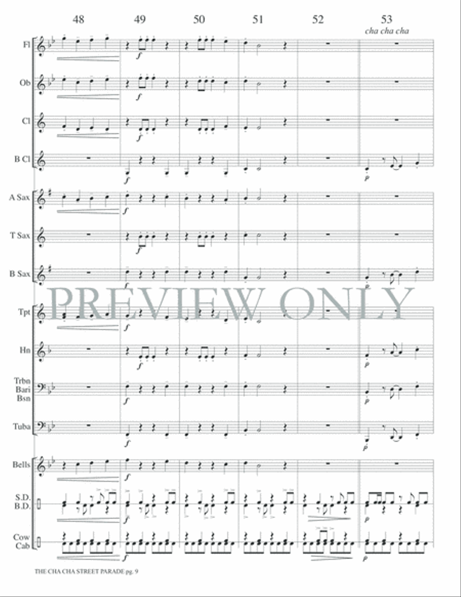 The Cha Cha Street Parade Concert Band scores gallery preview page 12