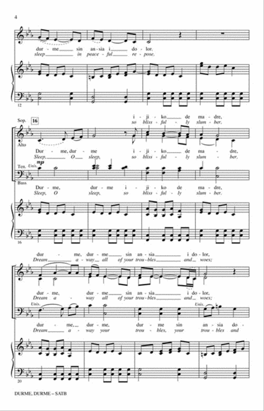 Durme, Durme 4-Part scores gallery preview page 3