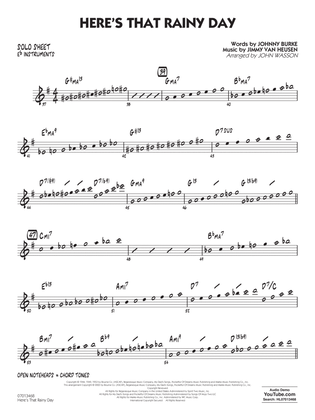 Here's That Rainy Day (arr. John Wasson) - Eb Solo Sheet