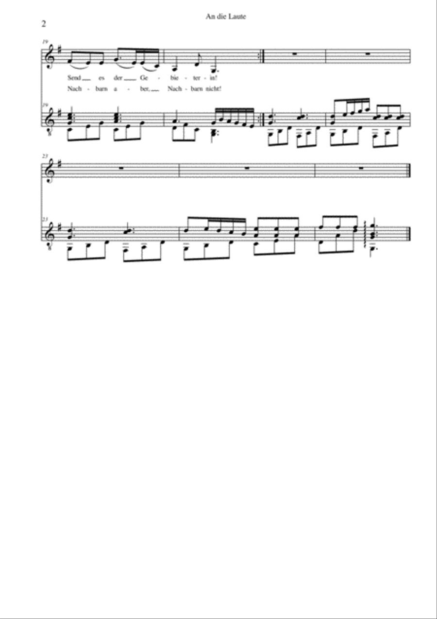 Schubert Songs arranged for low voice and classical guitar Acoustic Guitar scores gallery preview page 3