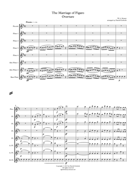 The Mariage of Figaro for Flute Choir 1: Overture image number null