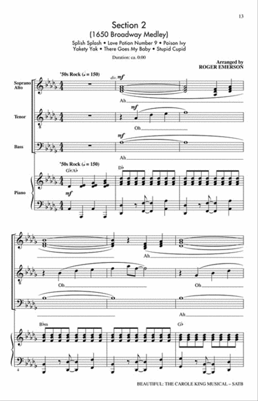 Beautiful: The Carole King Musical Show Choir scores gallery preview page 4