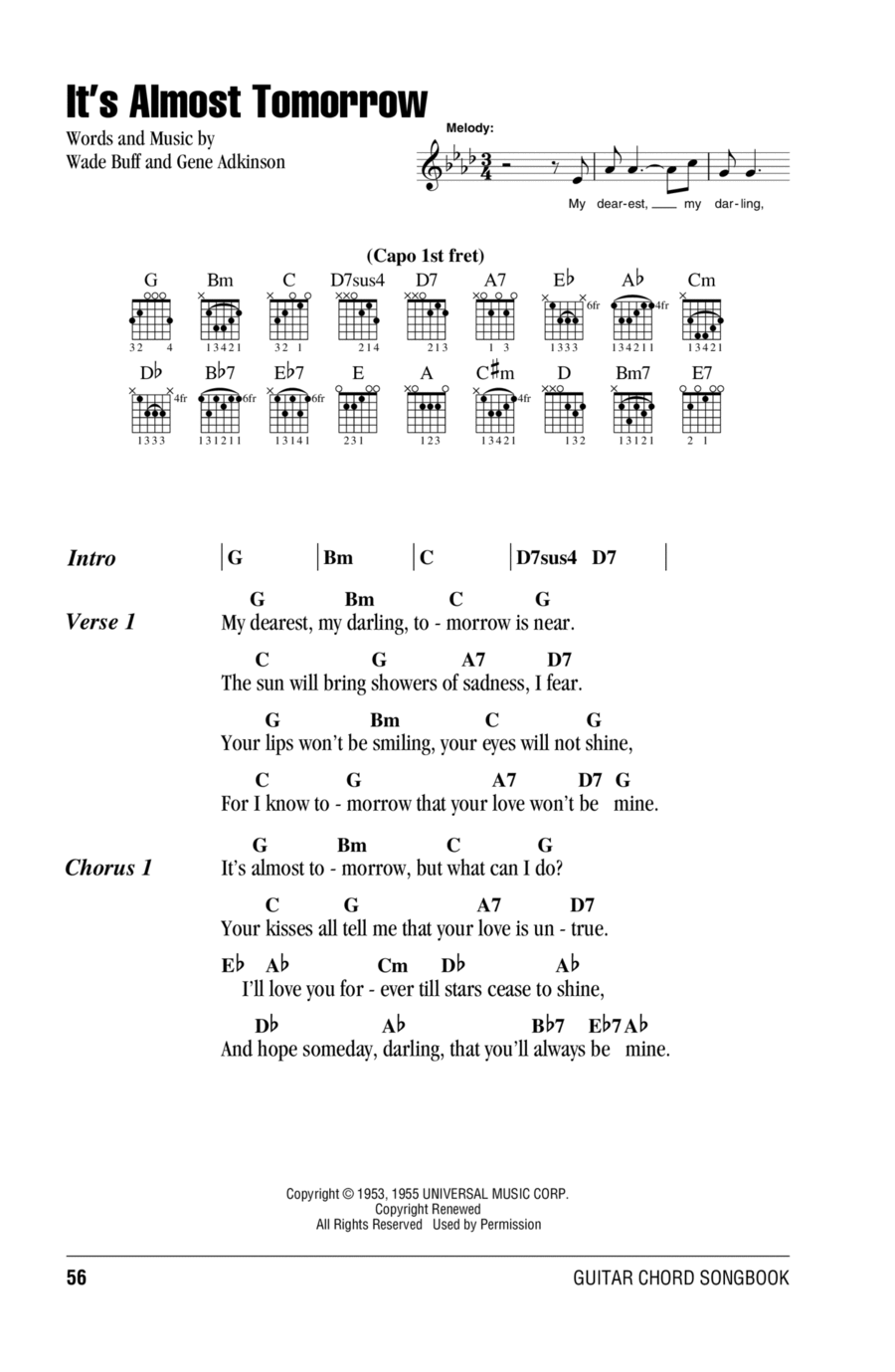 It's Almost Tomorrow Acoustic Guitar scores gallery preview page 1