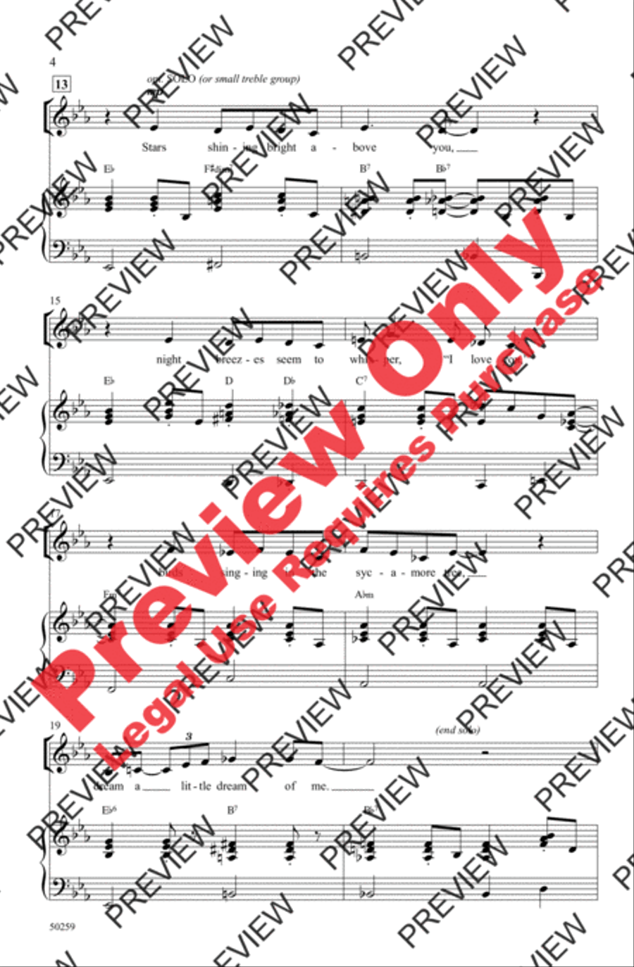 Dream a Little Dream of Me 4-Part scores gallery preview page 4
