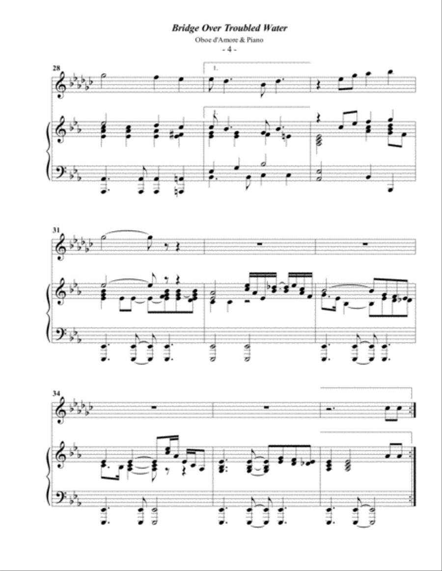 Bridge Over Troubled Water Piano scores gallery preview page 4