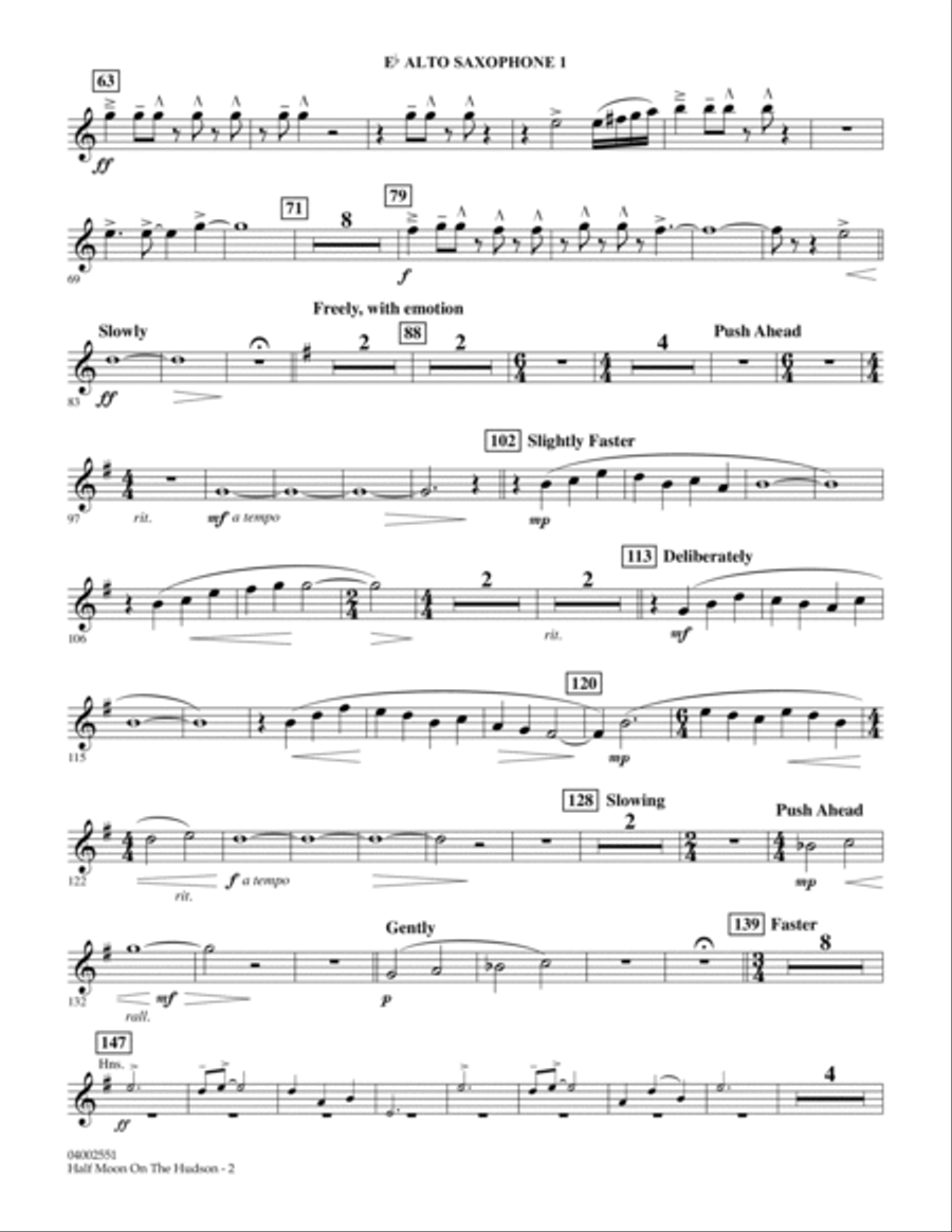 Half Moon On The Hudson - Eb Alto Saxophone 1 Alto Saxophone scores gallery preview page 2
