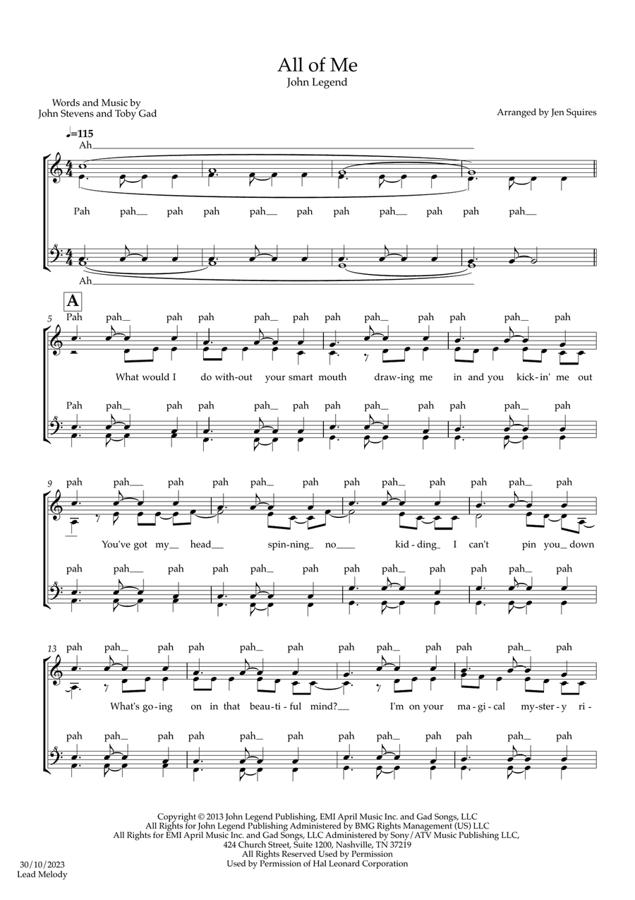 All Of Me SSAA scores gallery preview page 1
