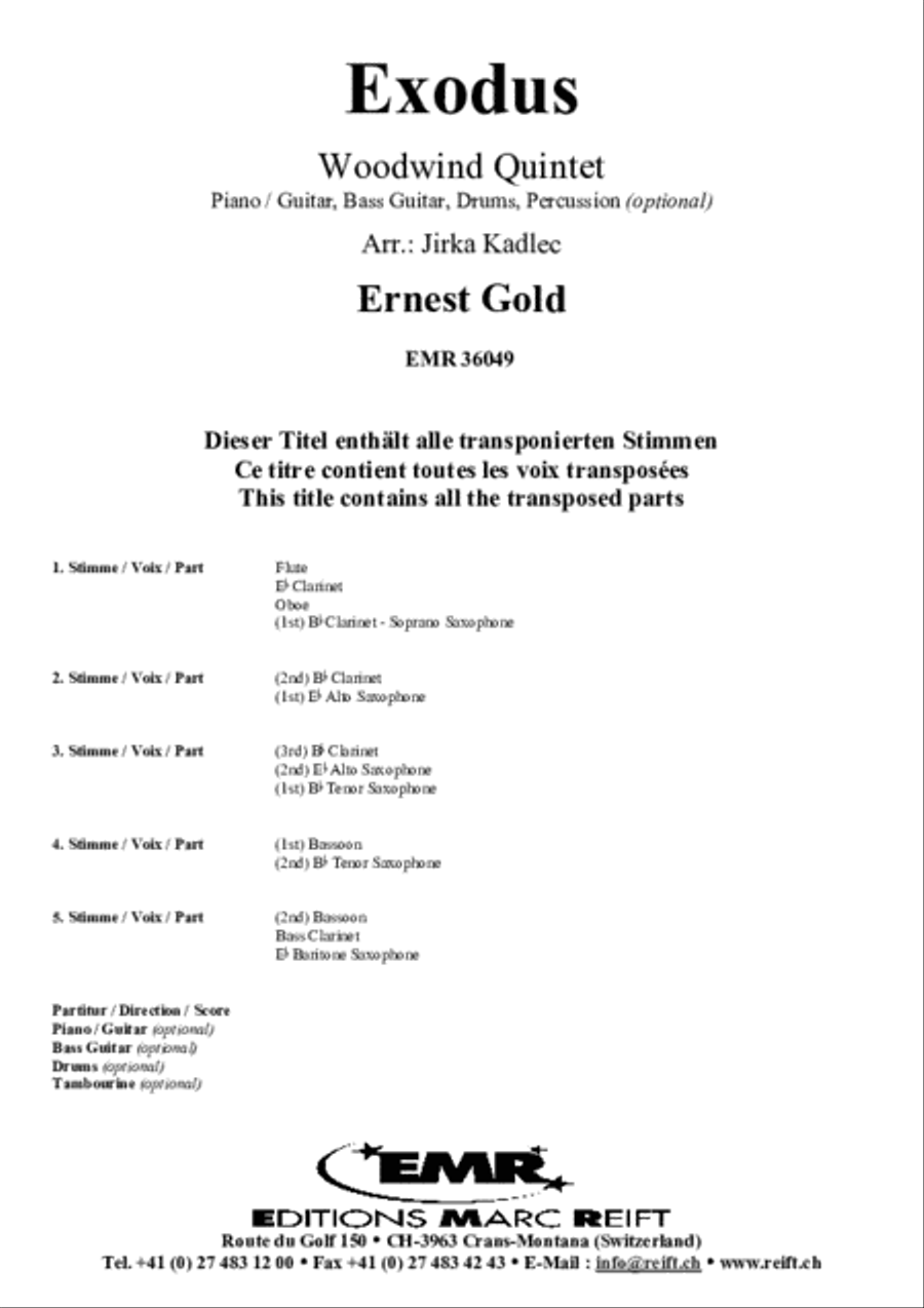 Exodus Exodus Woodwind Quintet scores gallery preview page 2