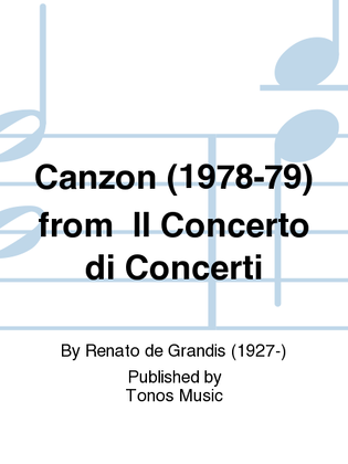 Canzon (1978-79) from Il Concerto di Concerti
