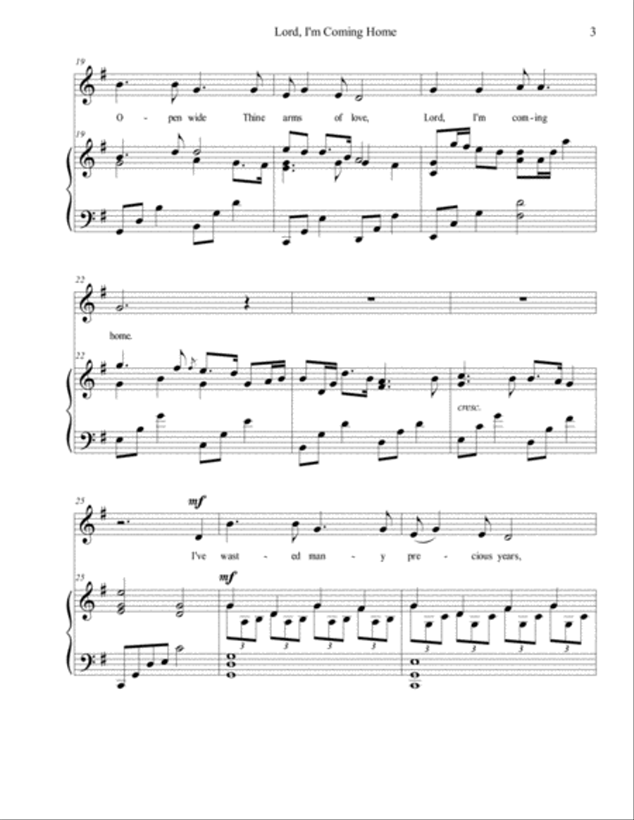 Lord, I'm Coming Home - Arr. Pohl Voice scores gallery preview page 3