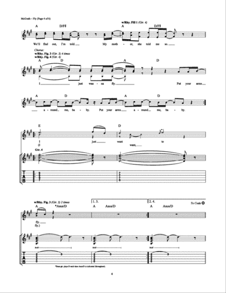Fly Electric Guitar scores gallery preview page 4