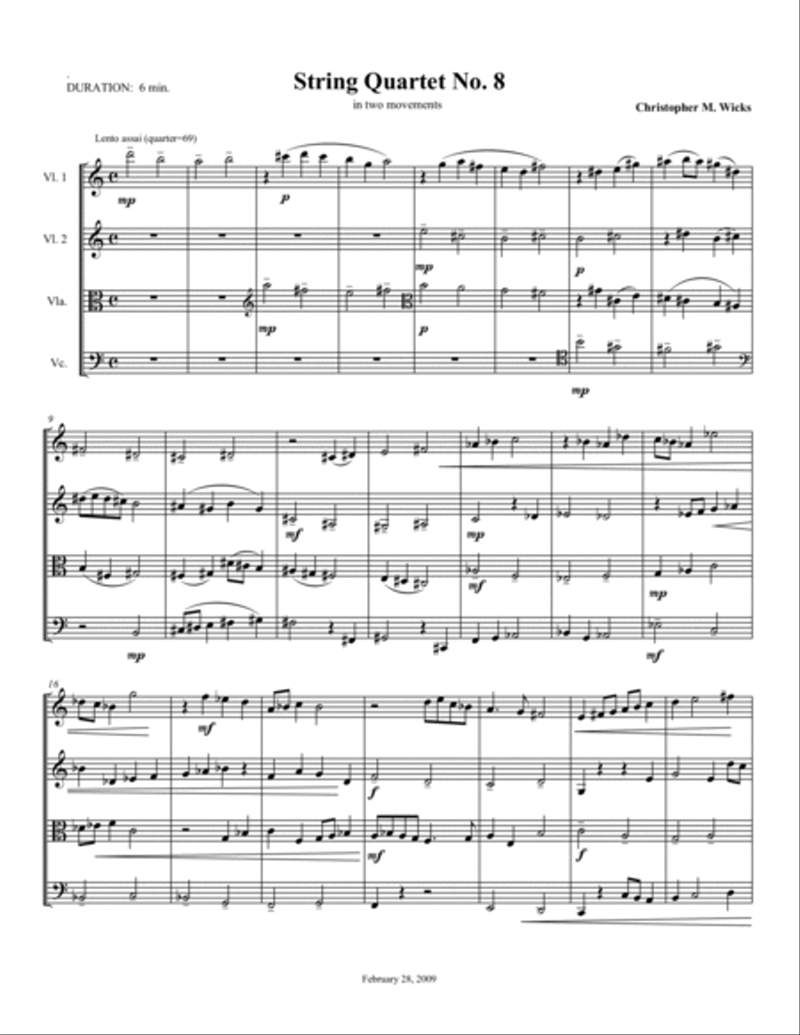 String Quartet No. 8 String Quartet scores gallery preview page 2