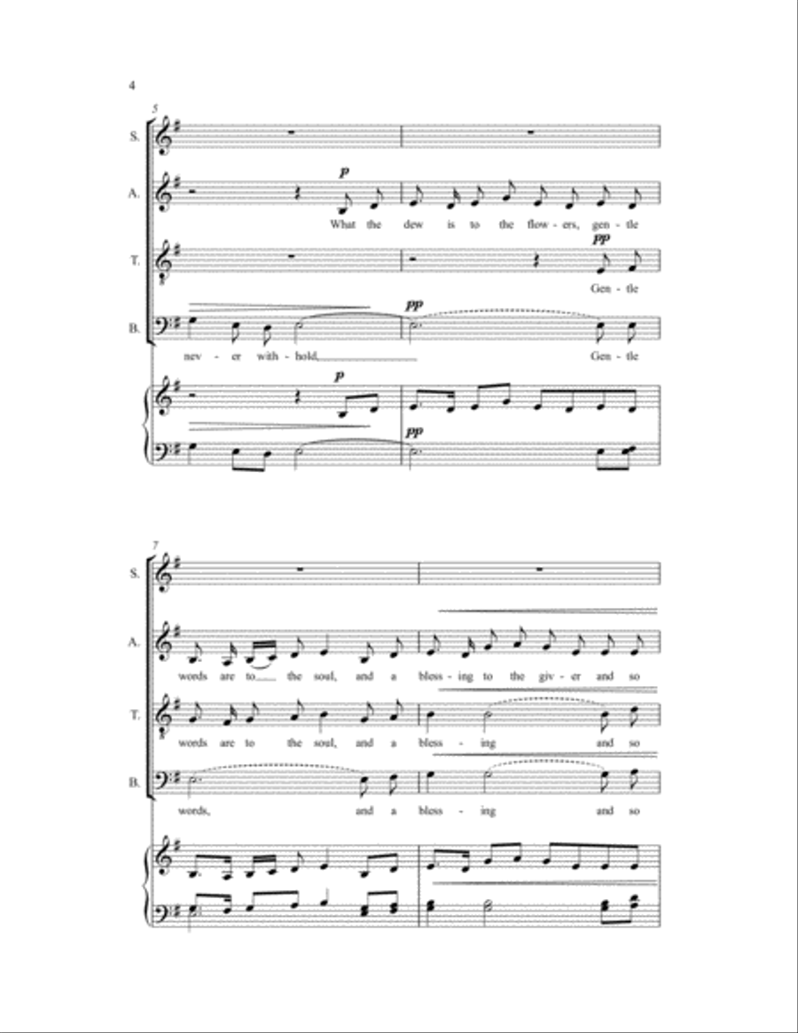 Gentle Words 4-Part scores gallery preview page 3