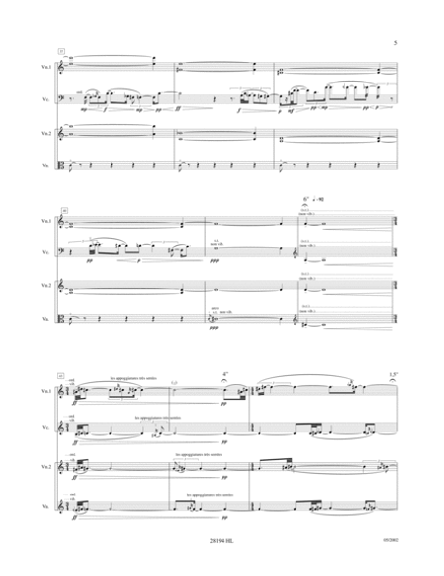 Pieces pour quatuor a cordes (4) Bleu - Les Fees - L'Ivresse - BWV 1007 String Quartet scores gallery preview page 6