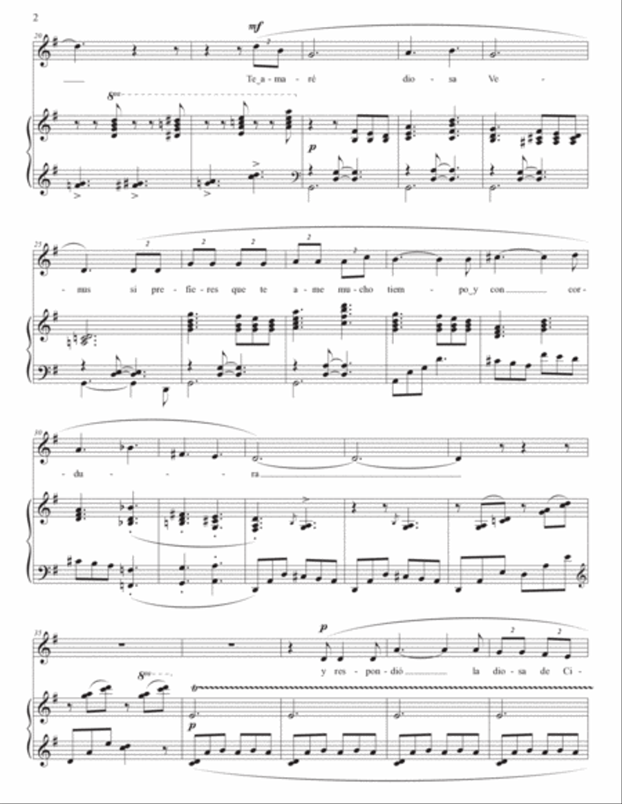 TURINA: Las locas por amor, Op. 19 no. 5 (transposed to G major) Voice scores gallery preview page 3