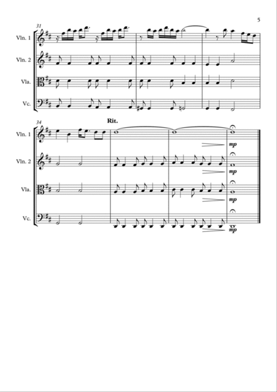 Your Song Your Song String Quartet scores gallery preview page 5