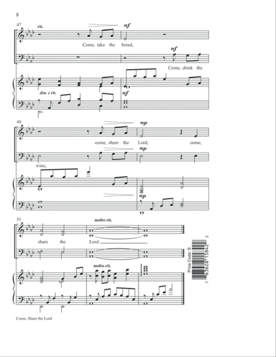 Come, Share the Lord Come, Share the Lord 4-Part scores gallery preview page 9
