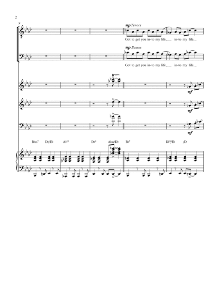 Got To Get You Into My Life 4-Part scores gallery preview page 2