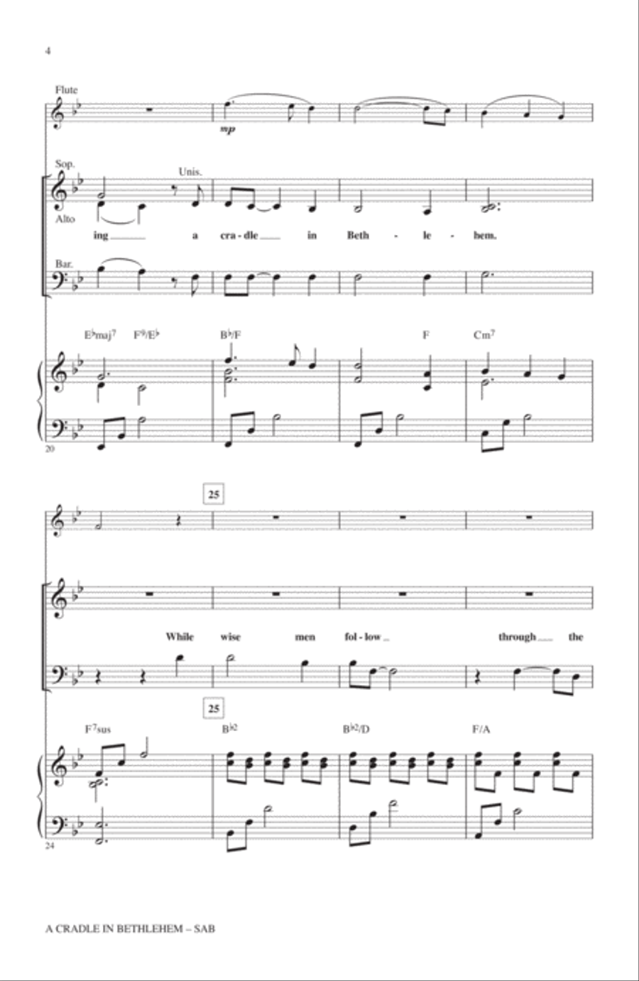 A Cradle In Bethlehem 3-Part scores gallery preview page 3