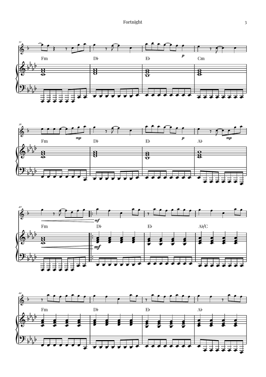 Fortnight Alto Saxophone scores gallery preview page 3