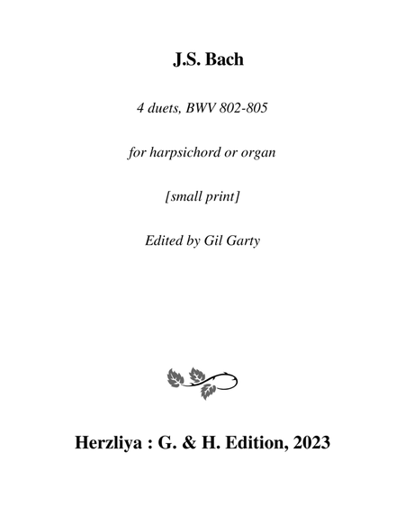 4 duets BWV 802-805 for harpsichord or organ [small print]