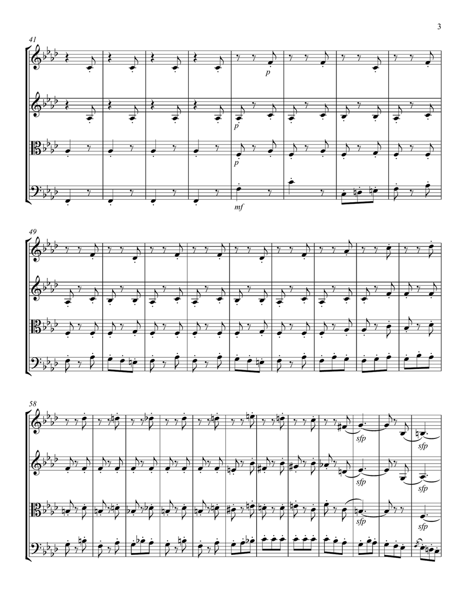 L'Apprenti Sorcier (The Sorcerer's Apprentice) String Quartet scores gallery preview page 5
