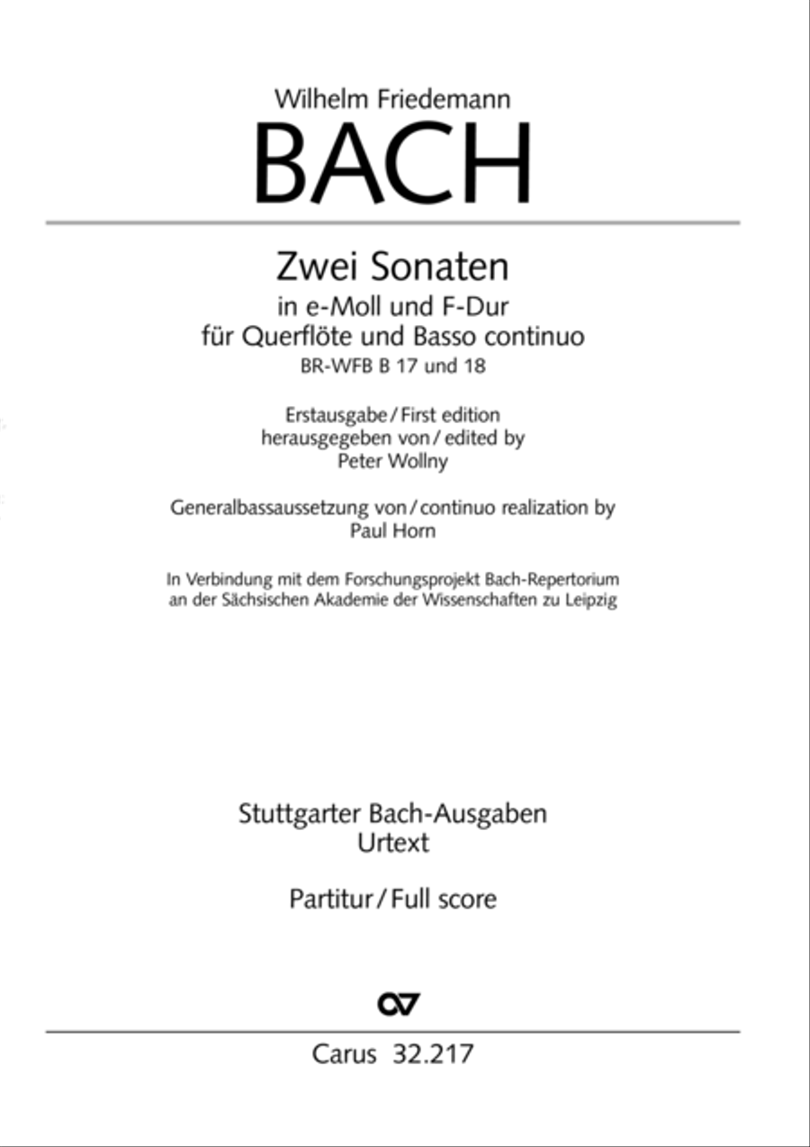 Flute Sonatas in E Minor and F Major (Flotensonaten in e-moll und F-Dur) Flute scores gallery preview page 2