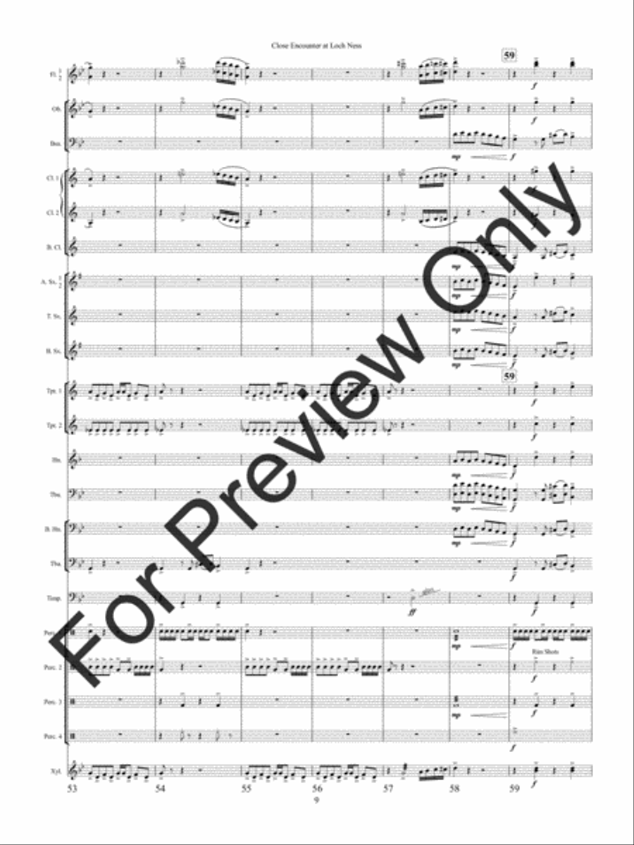 Close Encounter at Loch Ness Concert Band scores gallery preview page 12