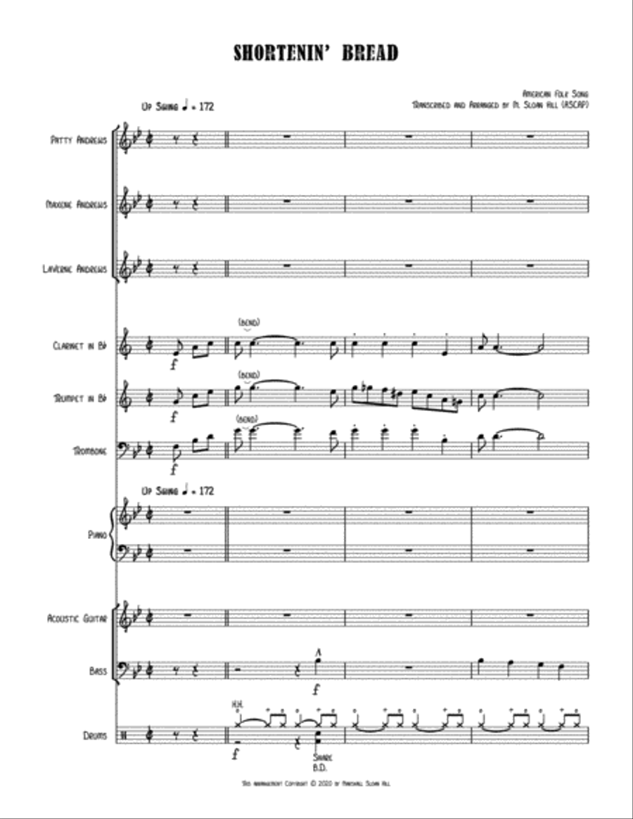 Shortenin' Bread - The Andrews Sisters Jazz Ensemble scores gallery preview page 2