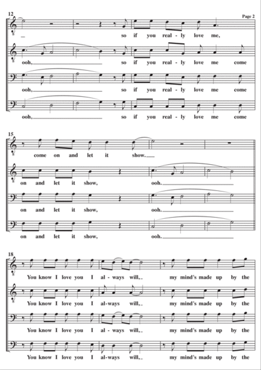 Love Is All Around TTBB scores gallery preview page 2