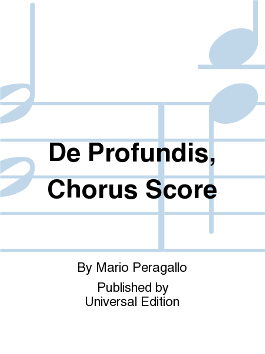 De Profundis, Chorus Score Choir scores gallery preview page 1