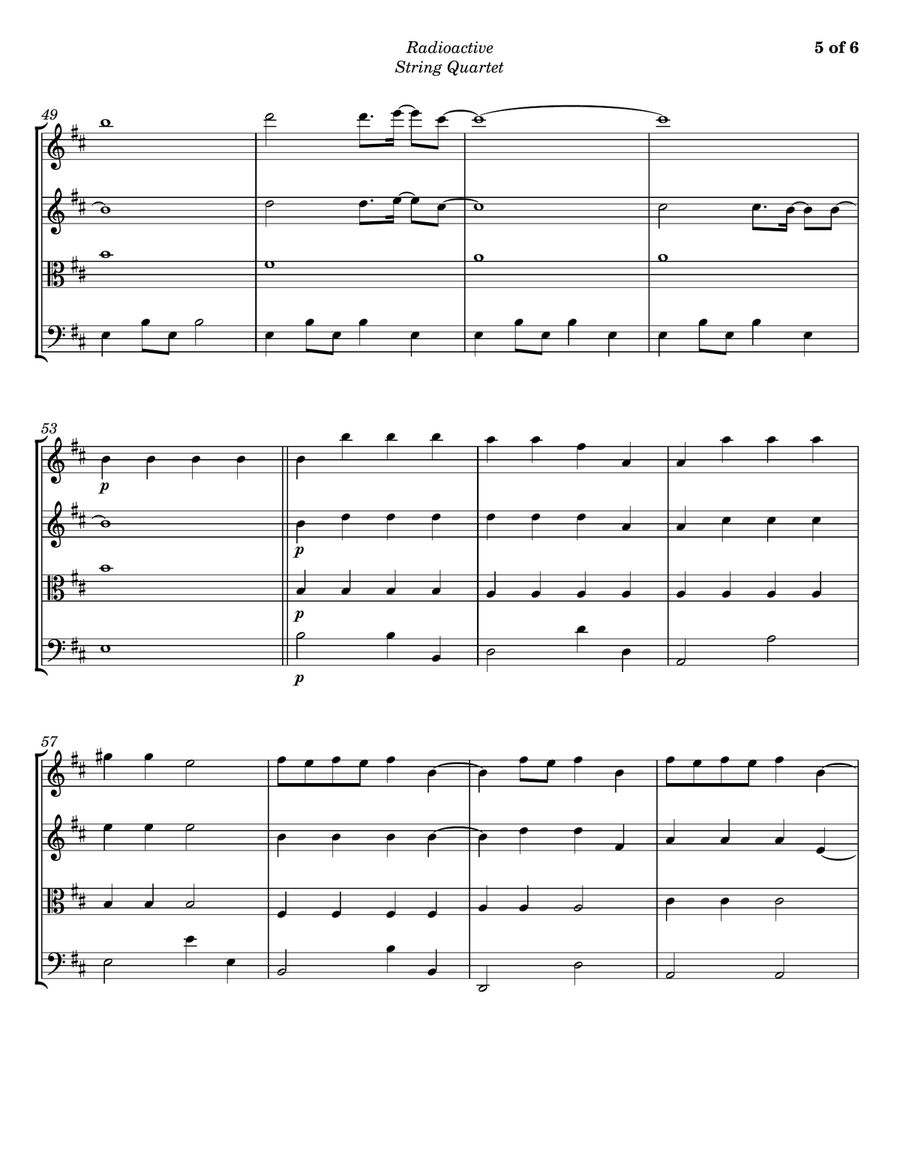 Radioactive String Quartet scores gallery preview page 5