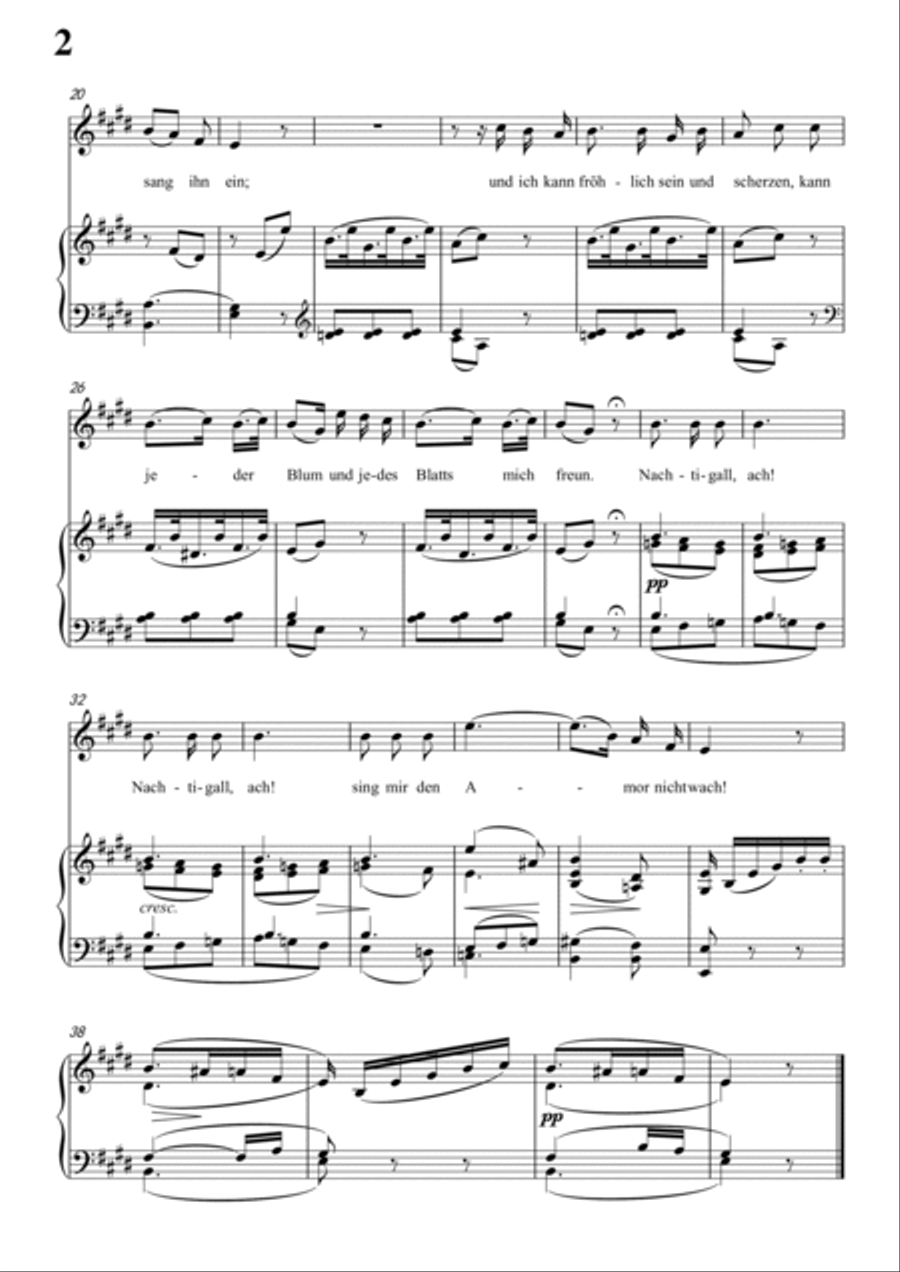 Schubert-An die Nachtigall in E Op.98 No.1,for Vocal and Piano Schubert-An die Nachtigall in E Op.98 No.1,for Vocal and Piano Piano, Vocal scores gallery preview page 3
