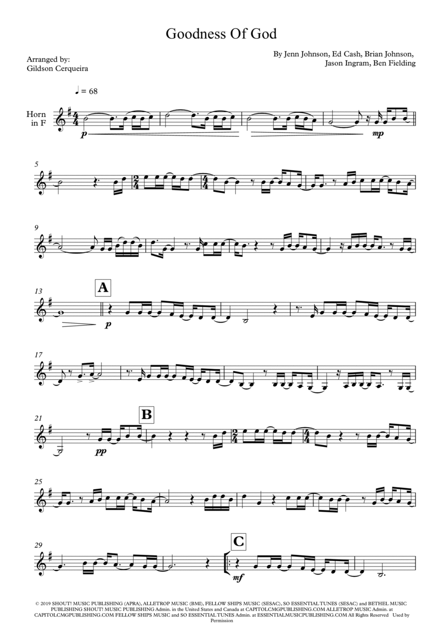 Goodness Of God Chamber Music scores gallery preview page 1